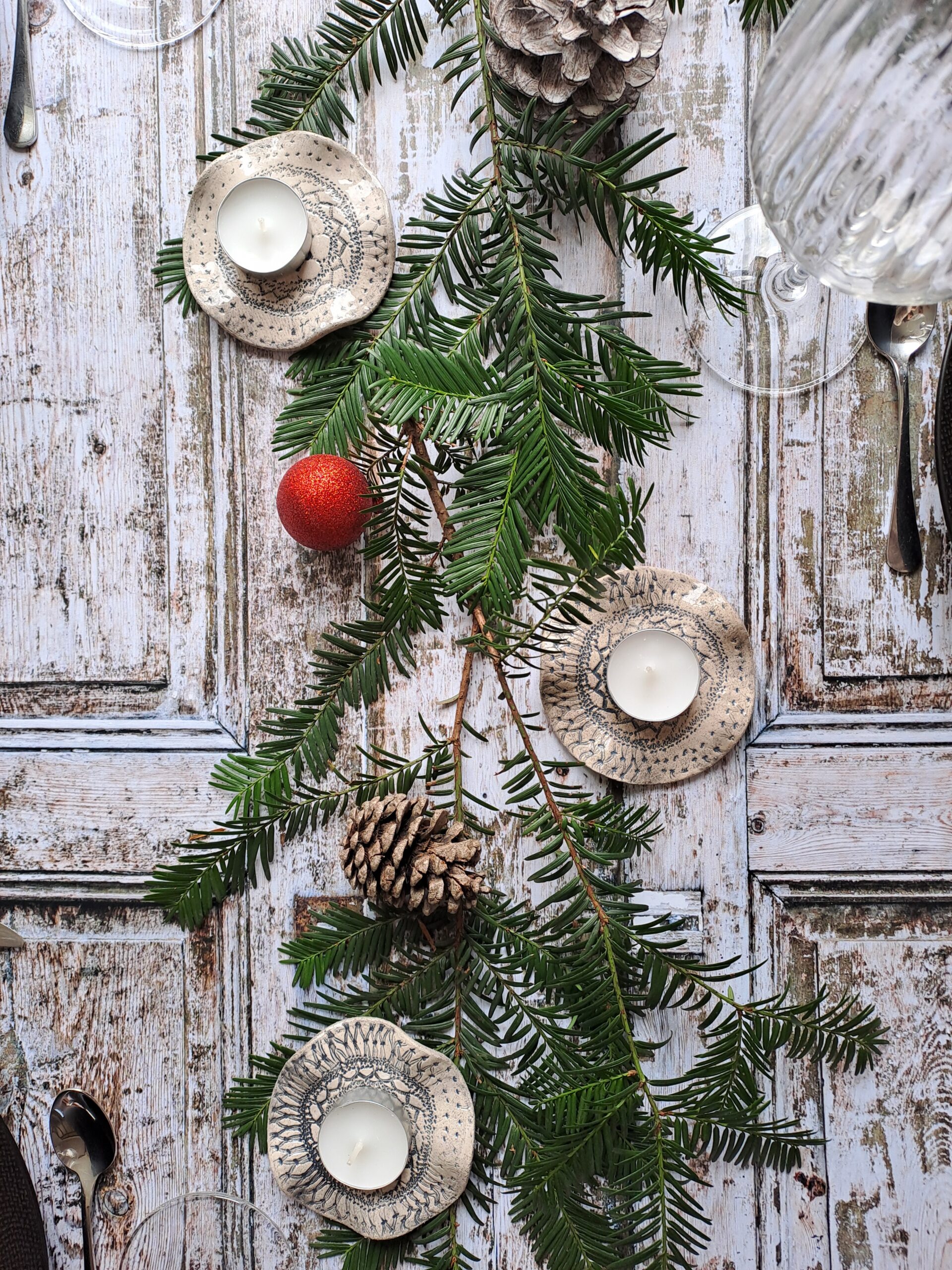 Photophore en céramique dentelle noire – Image 3