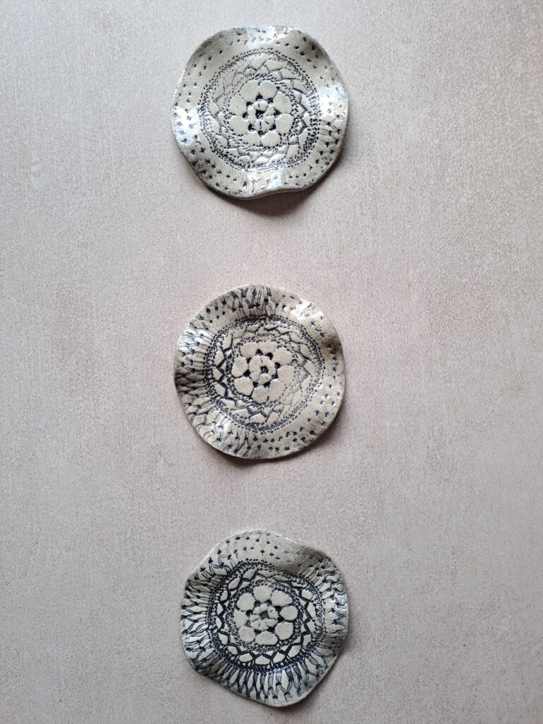Photophore en céramique dentelle noire