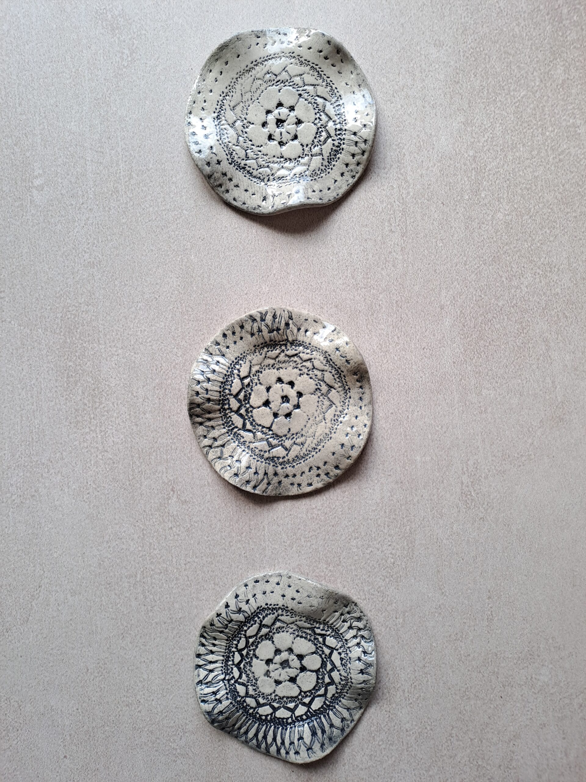 Photophore en céramique dentelle noire