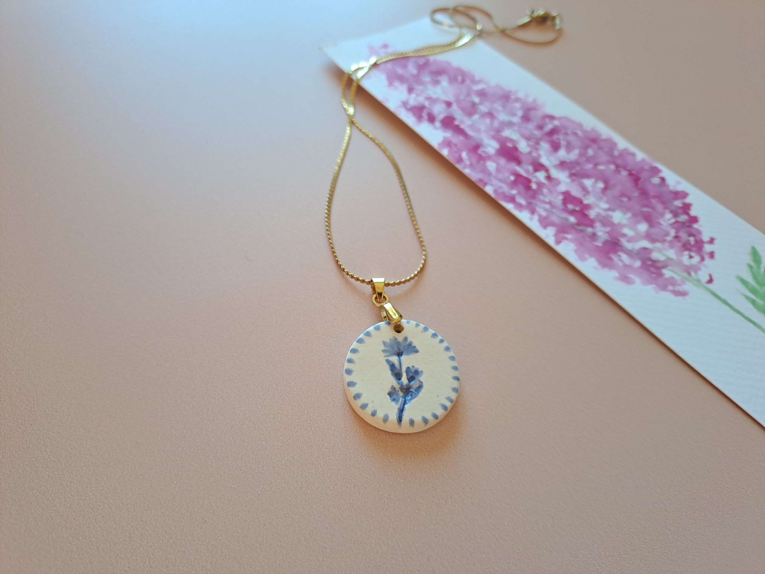 Collier Fleur Bleue - céramique artisanale – Image 4