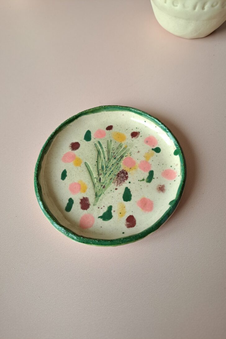 Coupelle romarin vert céramique artisanale